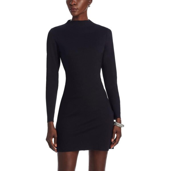 Aqua Womens Above knee Mock Neck Mini Dress