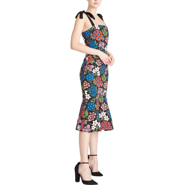 Amur Womens Below Knee Floral Print Midi Dress - Image 4