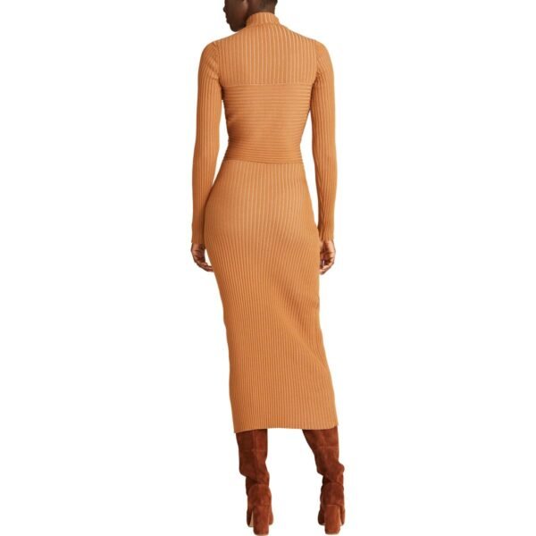 Amur Womens Mock Neck Twist Front Midi Dress - Image 3